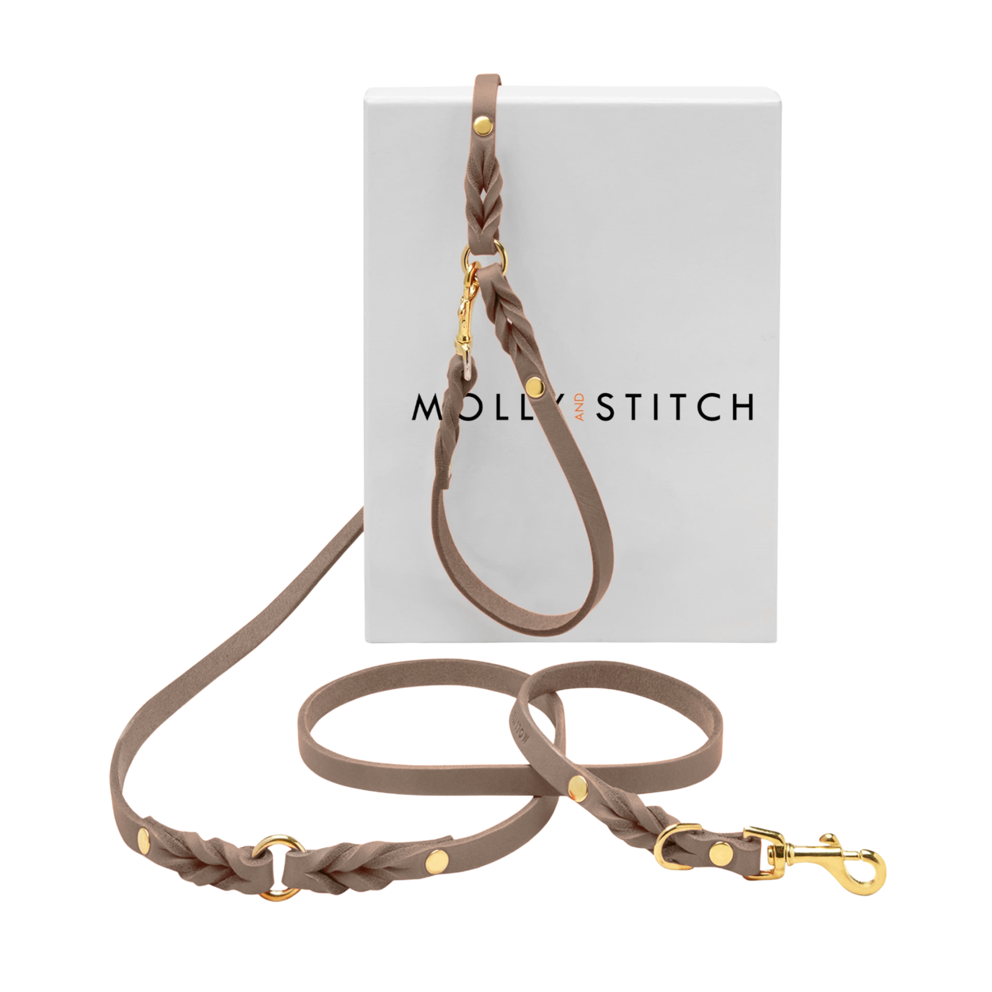 Butter Leather 3x Adjustable Dog Leash - Taupe