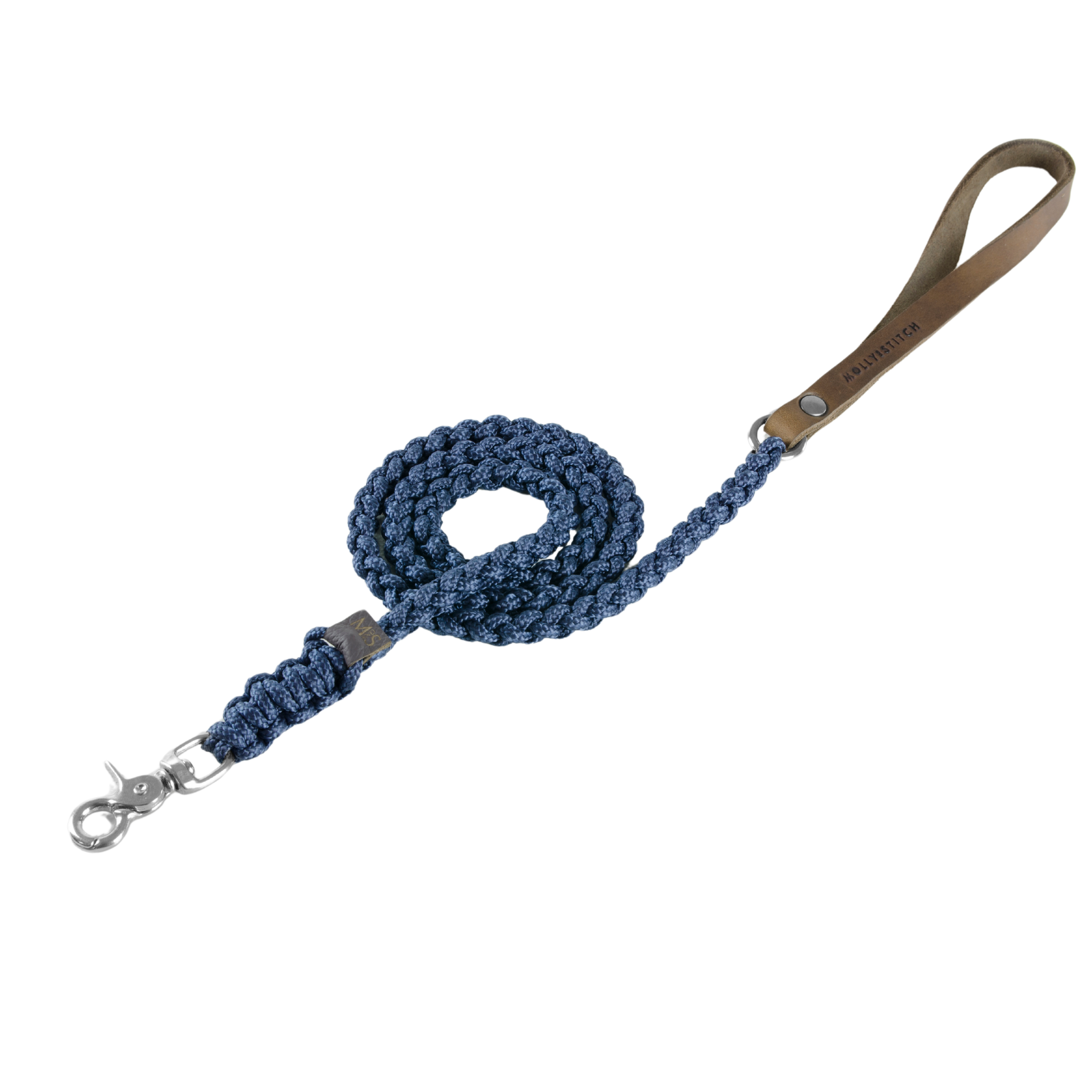 Touch of Leather Dog Leash - Navy