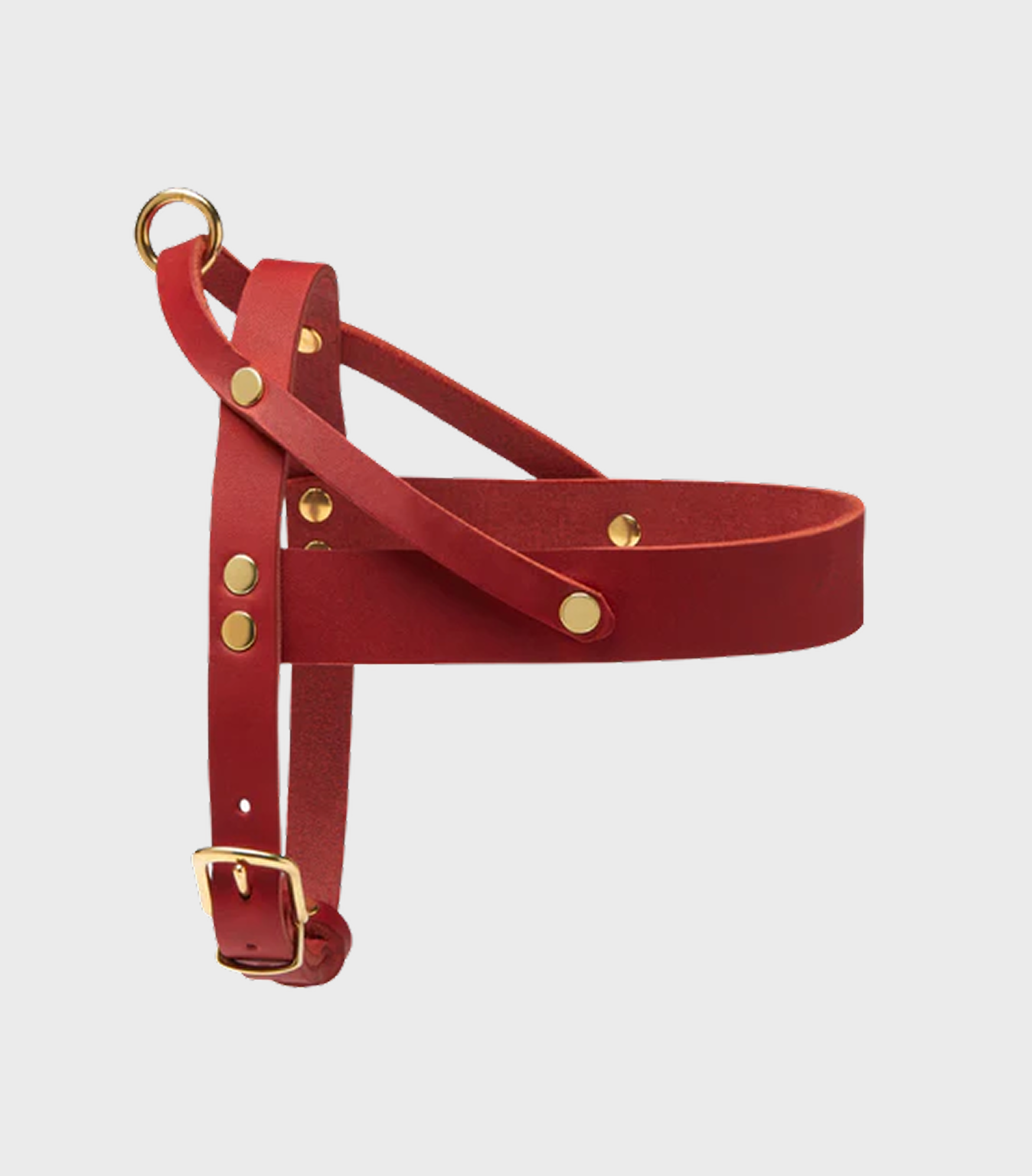 Butter Leather Dog Harness - Chili Red