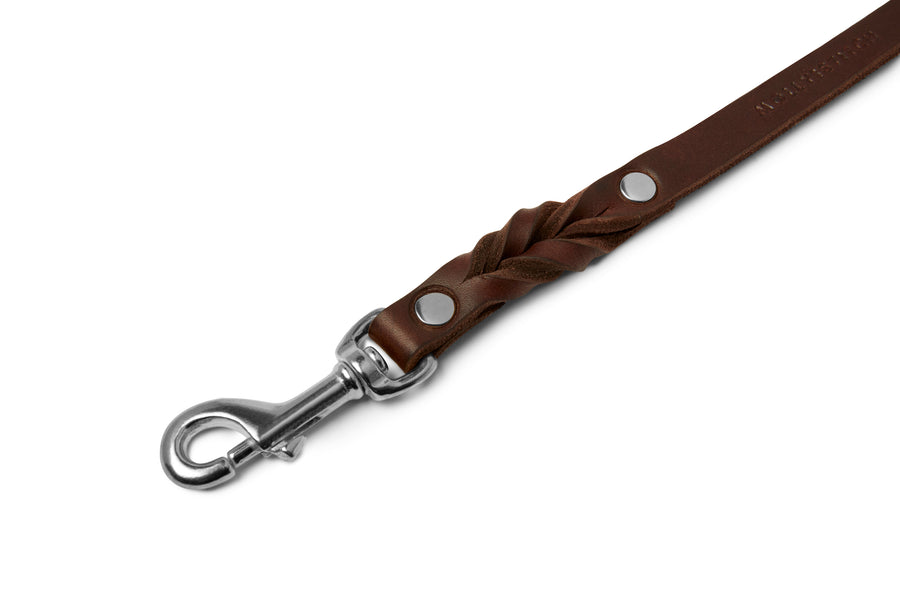 Butter Leather City Dog Leash - Classic Brown