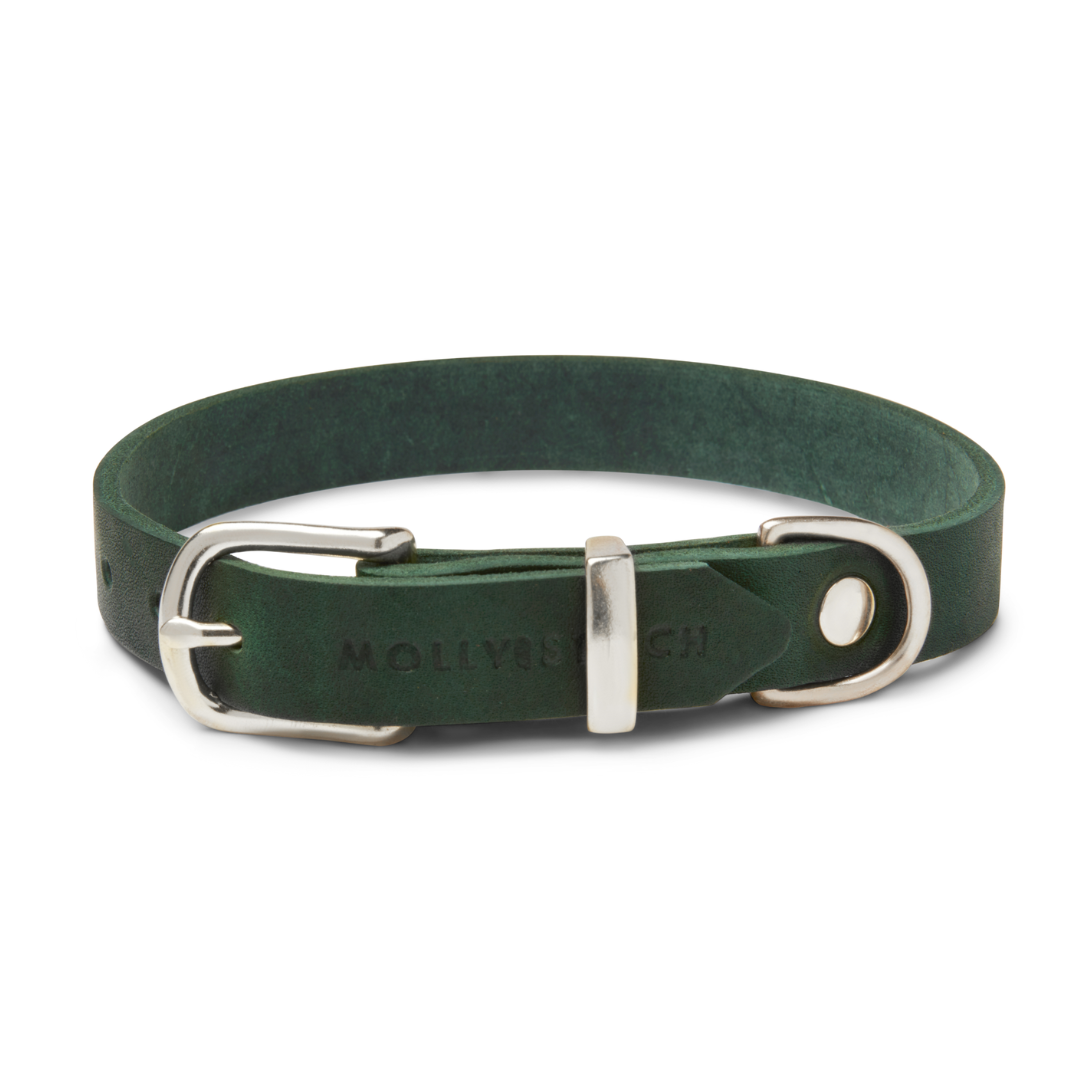 Green hot sale leather collar