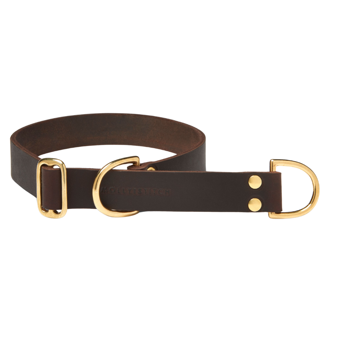 Butter Leather Retriever Dog Collar - Classic Brown