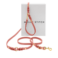Butter Leather 3x Adjustable Dog Leash - Coral