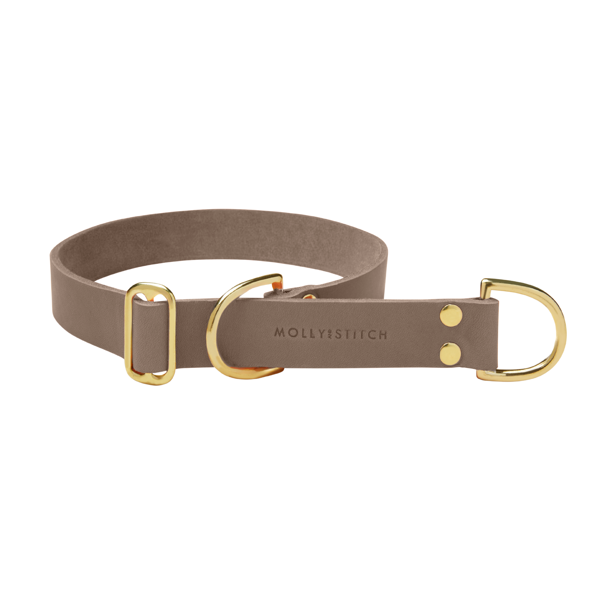 Butter Leather Retriever Dog Collar - Taupe