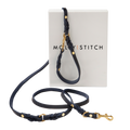 Butter Leather 3x Adjustable Dog Leash - Navy Blue