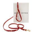 Butter Leather 3x Adjustable Dog Leash - Chili Red