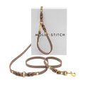 Butter Leather 3x Adjustable Dog Leash - Taupe