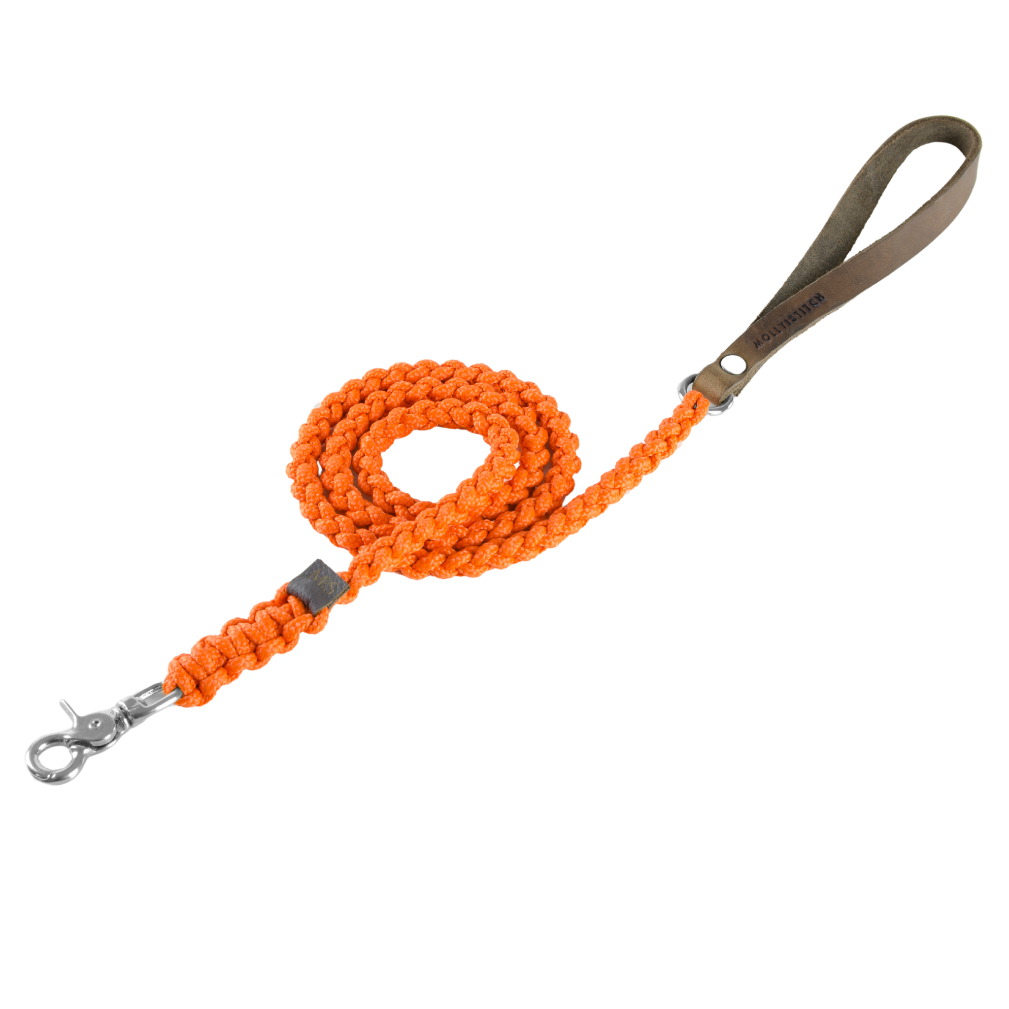 Touch of Leather Dog Leash - Pumpkin