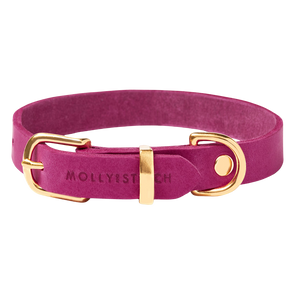Butter Leather Dog Collar - Flamingo