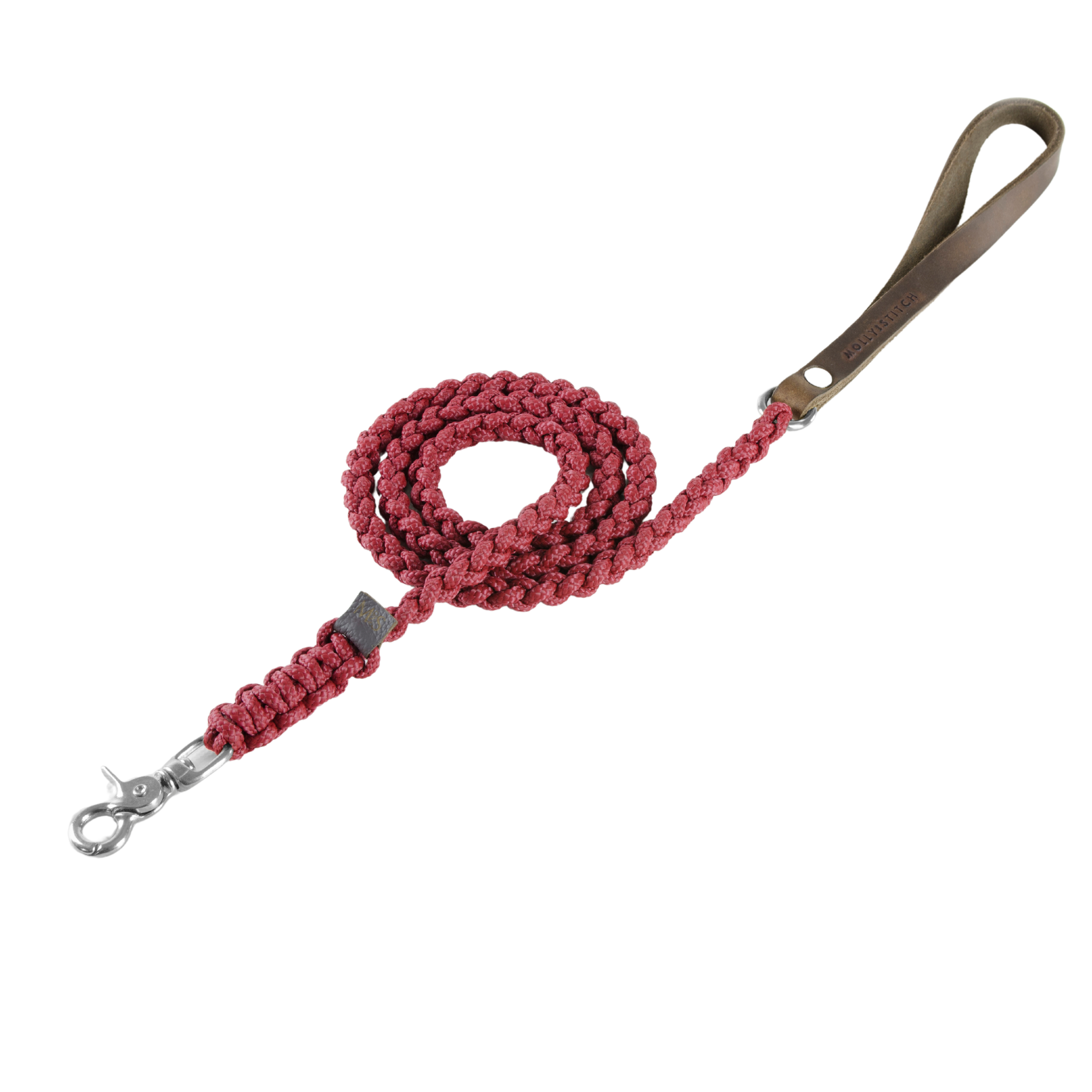 Touch of Leather Dog Leash - Redwine