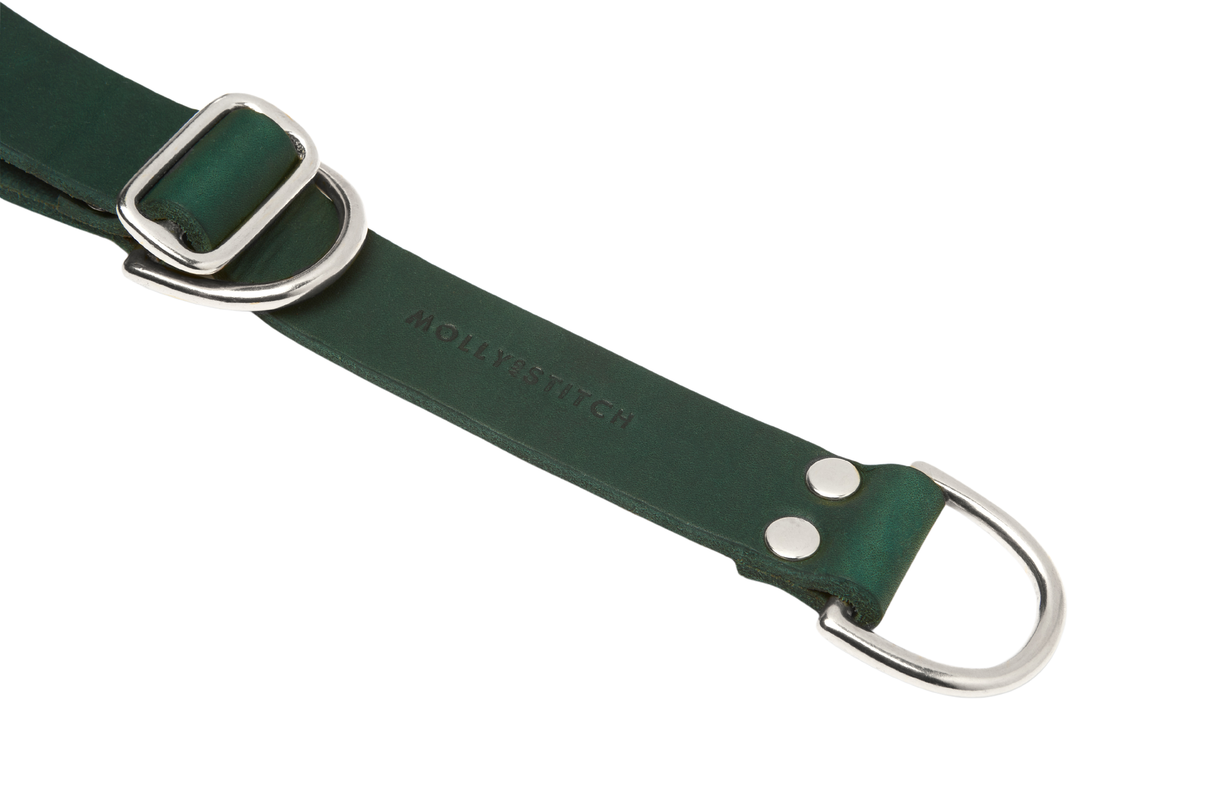 Butter Leather Retriever Dog Collar - Forest Green