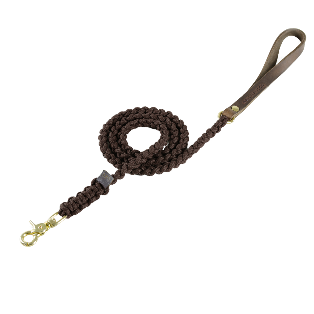 Touch of Leather Dog Leash - Chocolate