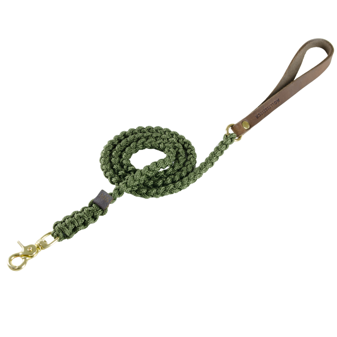 Touch of Leather Dog Leash - Military