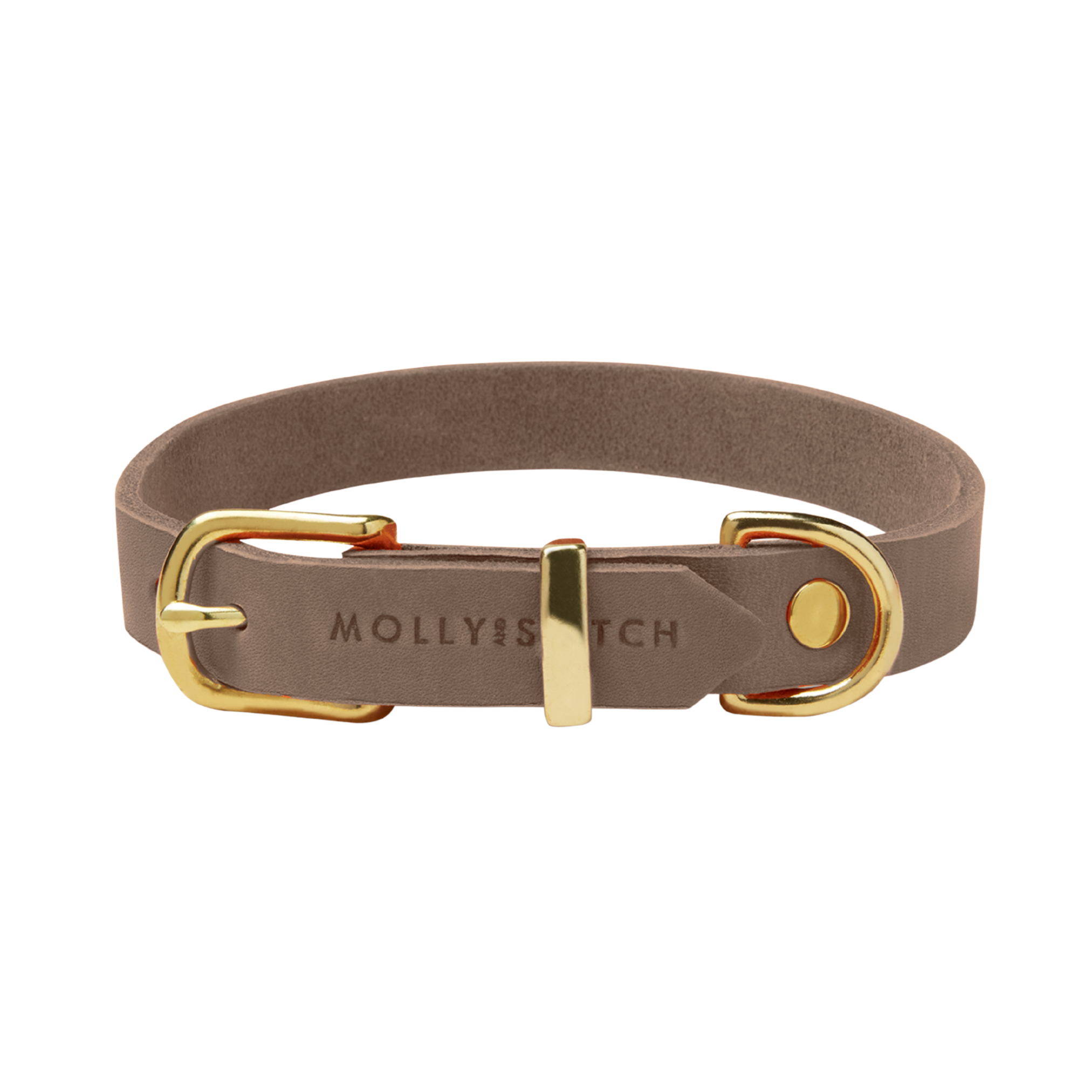 Butter Leather Dog Collar - Taupe
