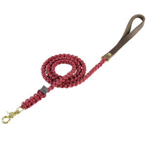 Touch of Leather Dog Leash - Redwine