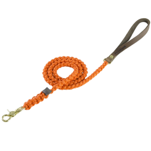 Touch of Leather Dog Leash - Pumpkin