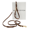 Butter Leather 3x Adjustable Dog Leash - Classic Brown