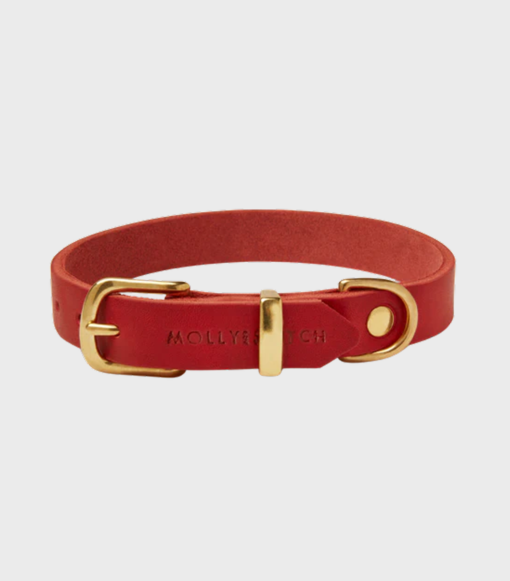 Butter Leather Dog Collar - Chili Red