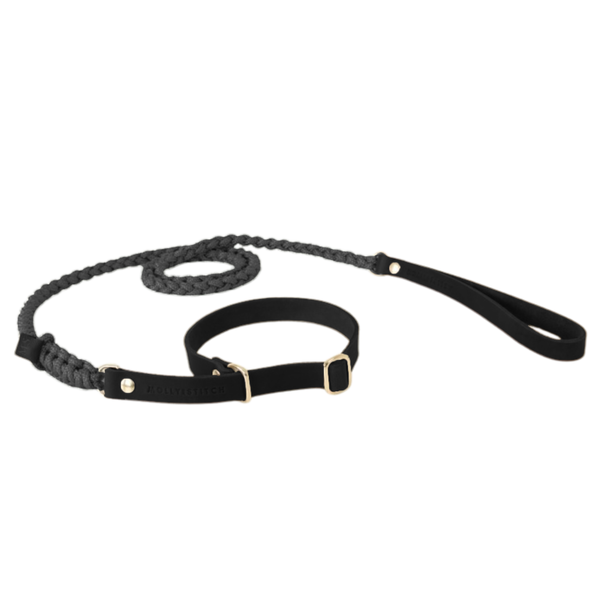 Touch of Leather Retriever Dog Leash - Nero