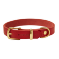 Butter Leather Dog Collar - Chili Red