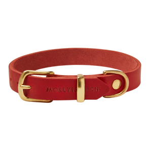 Butter Leather Dog Collar - Chili Red