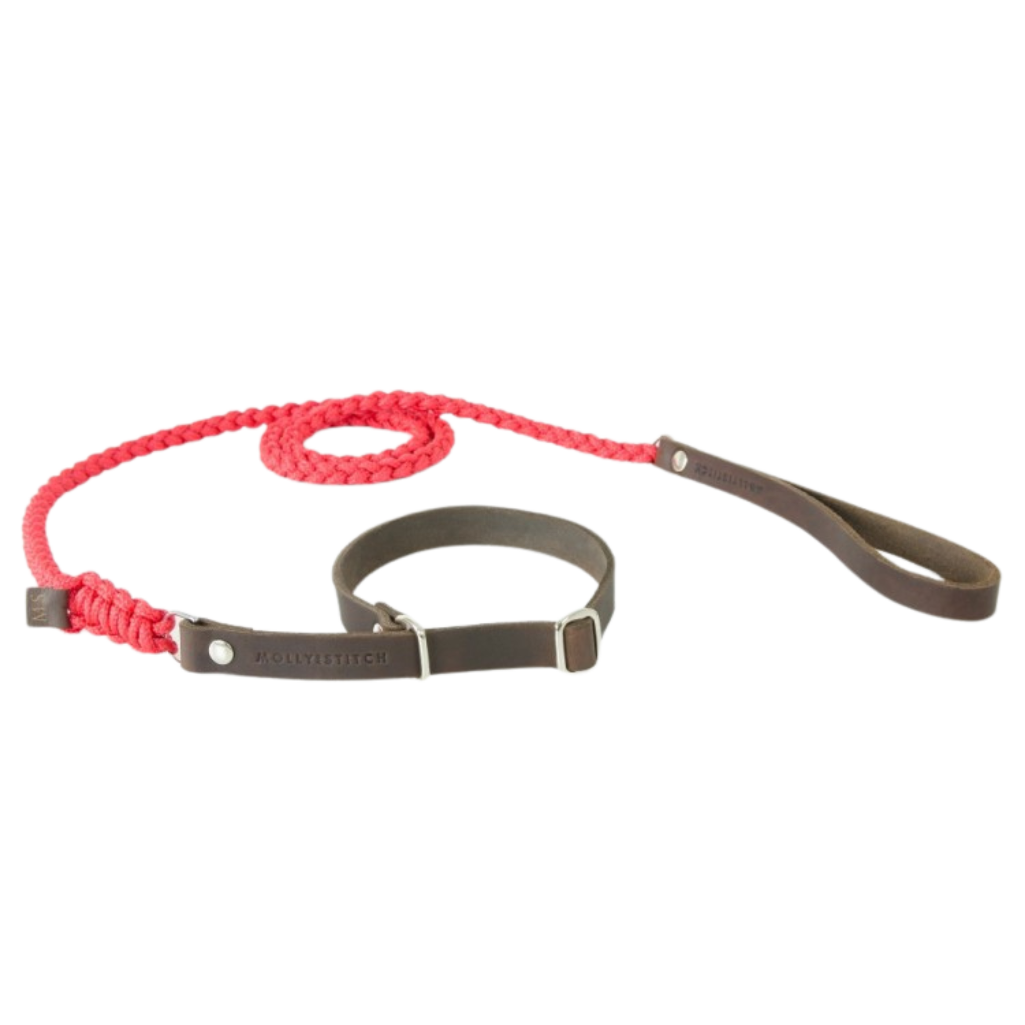 Touch of Leather Retriever Dog Leash - Lipstick