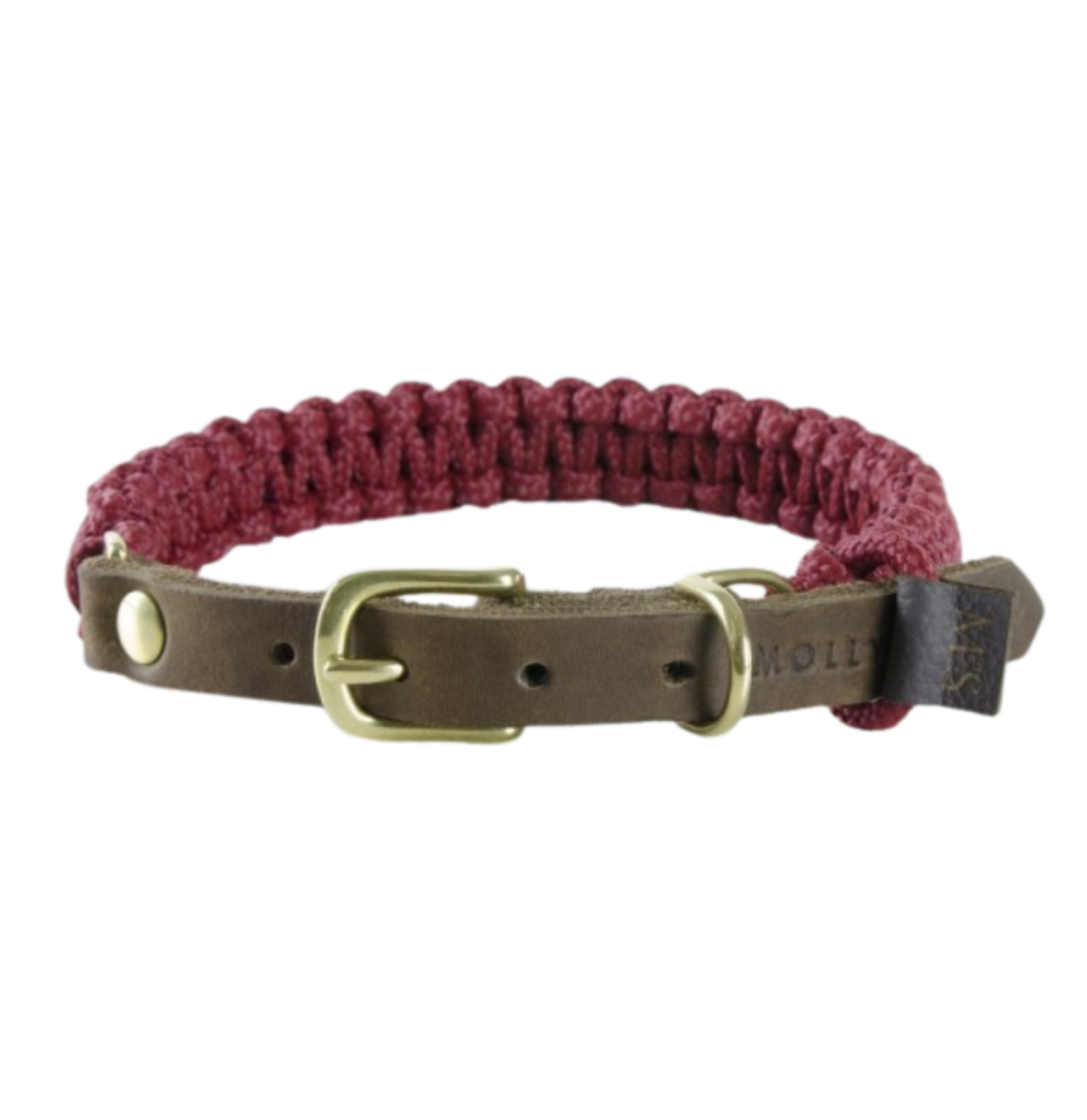 Touch of Leather Dog Collar - Redwine