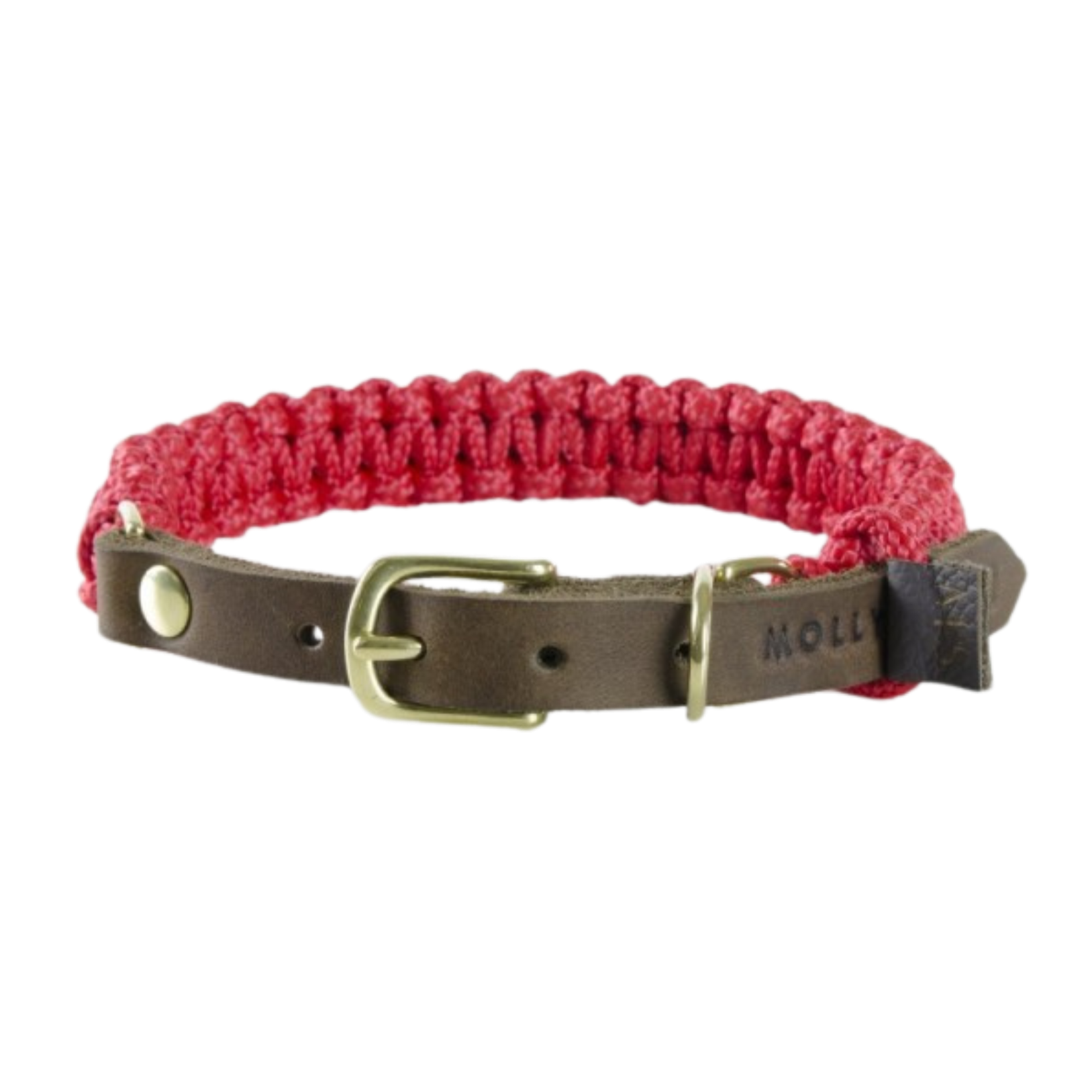 Touch of Leather Dog Collar - Lipstick