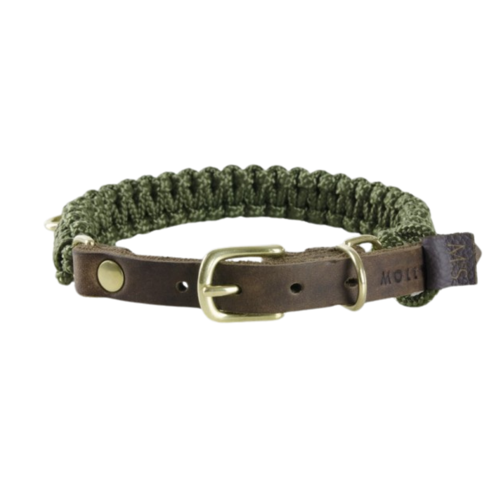 Touch of Leather Dog Collar - Military