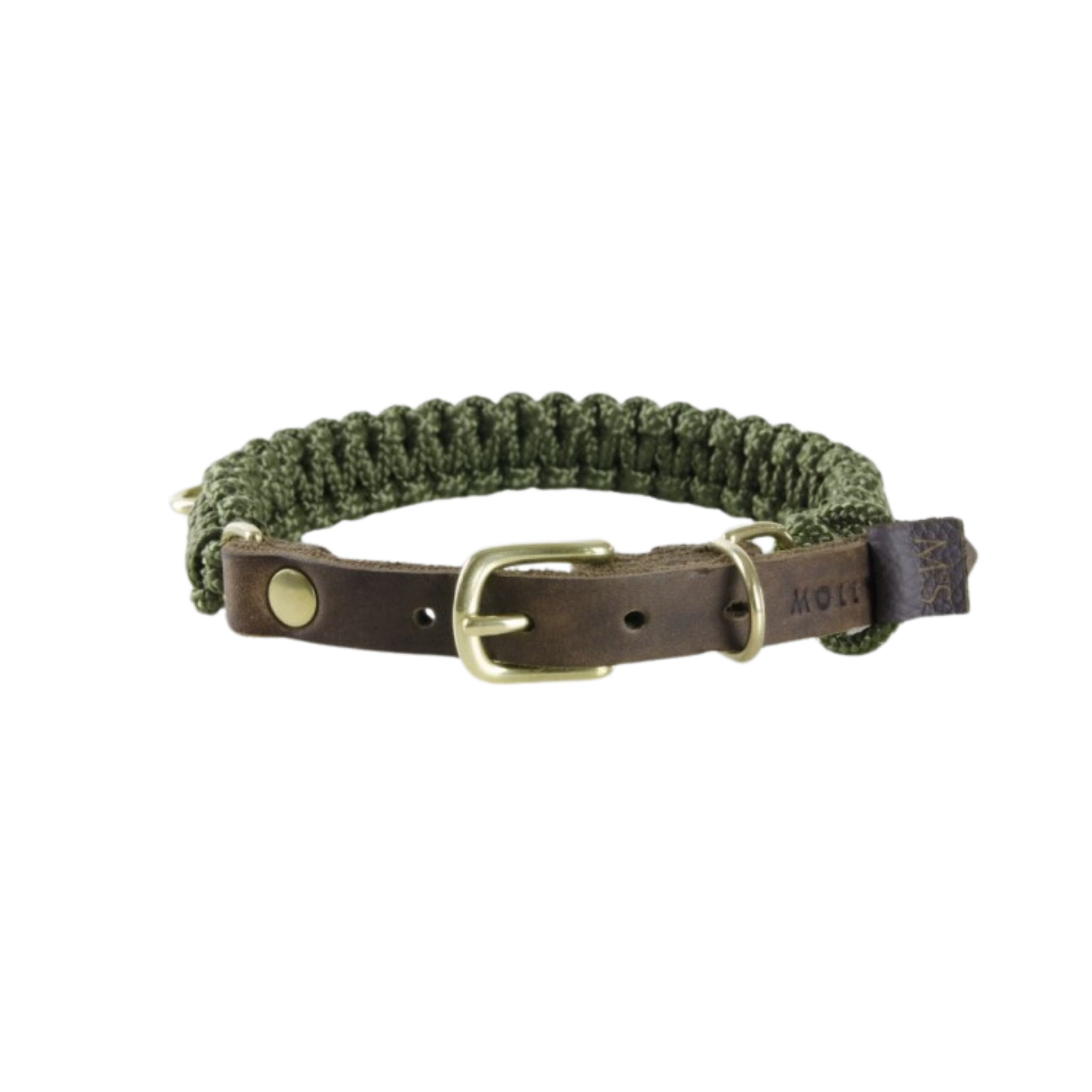 Touch of Leather Dog Collar - Military