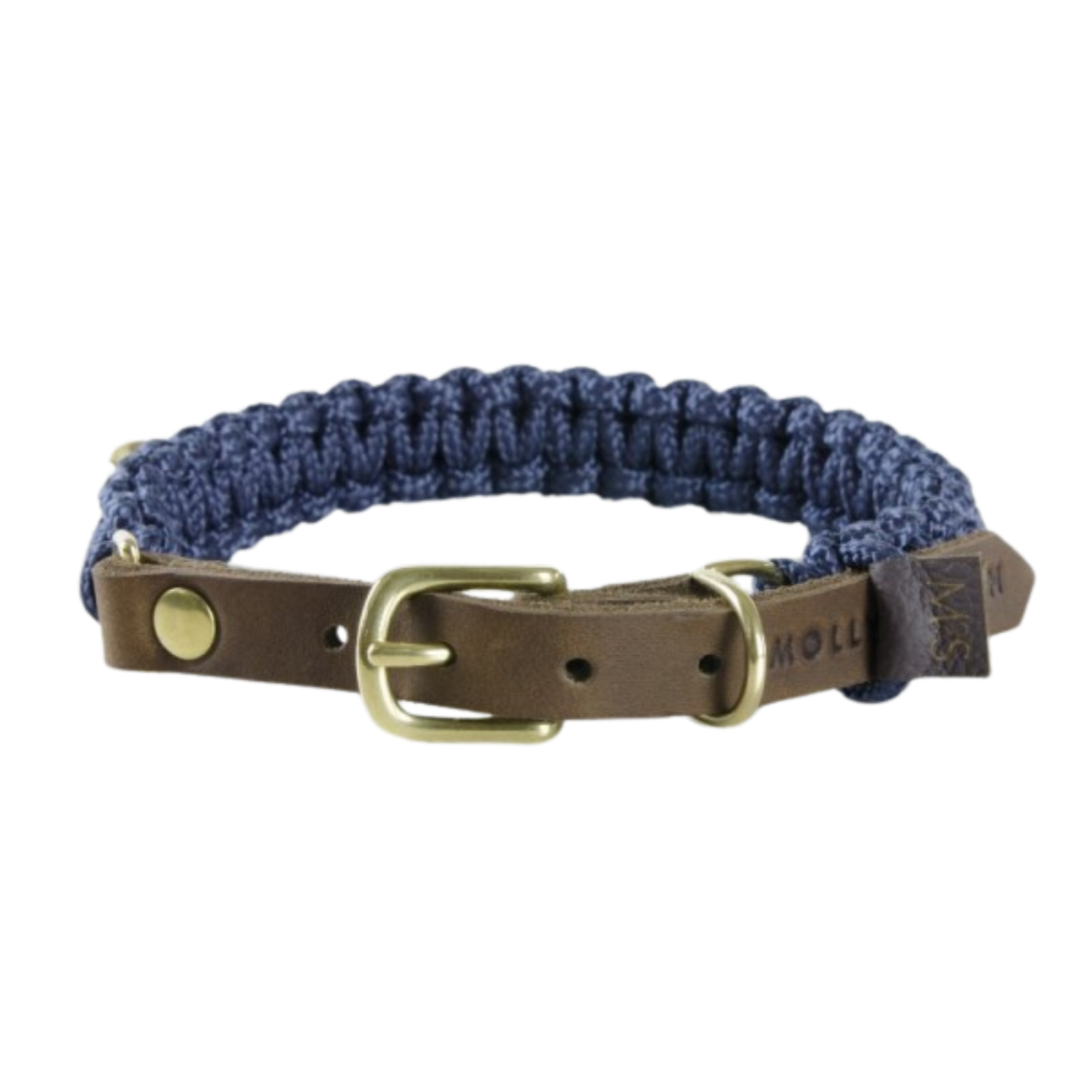 Touch of Leather Dog Collar - Navy