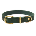 Butter Leather Dog Collar - Forest Green