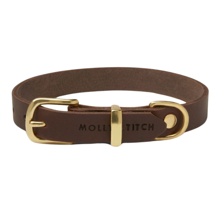 Butter Leather Dog Collar - Classic Brown