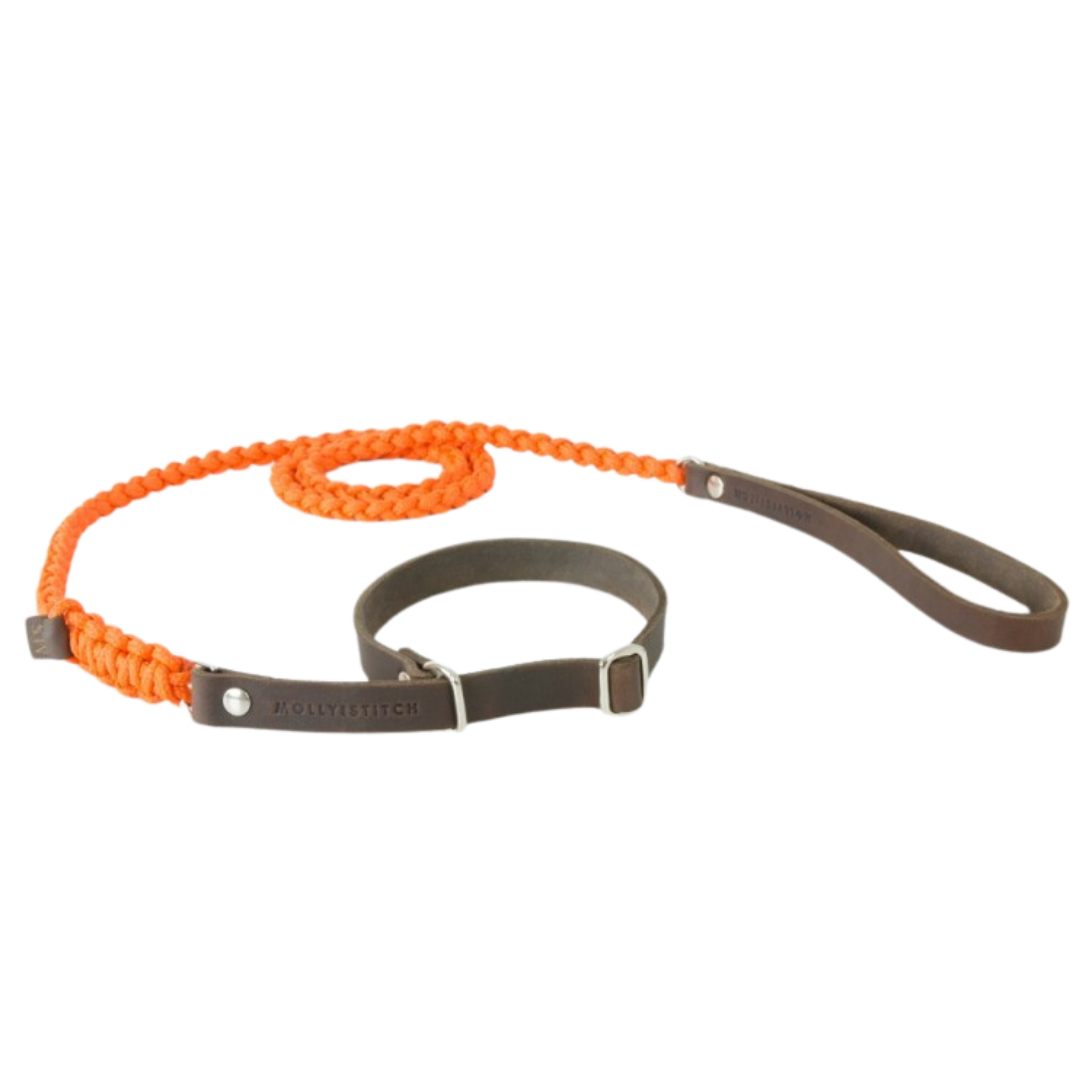 Touch of Leather Retriever Dog Leash - Pumpkin