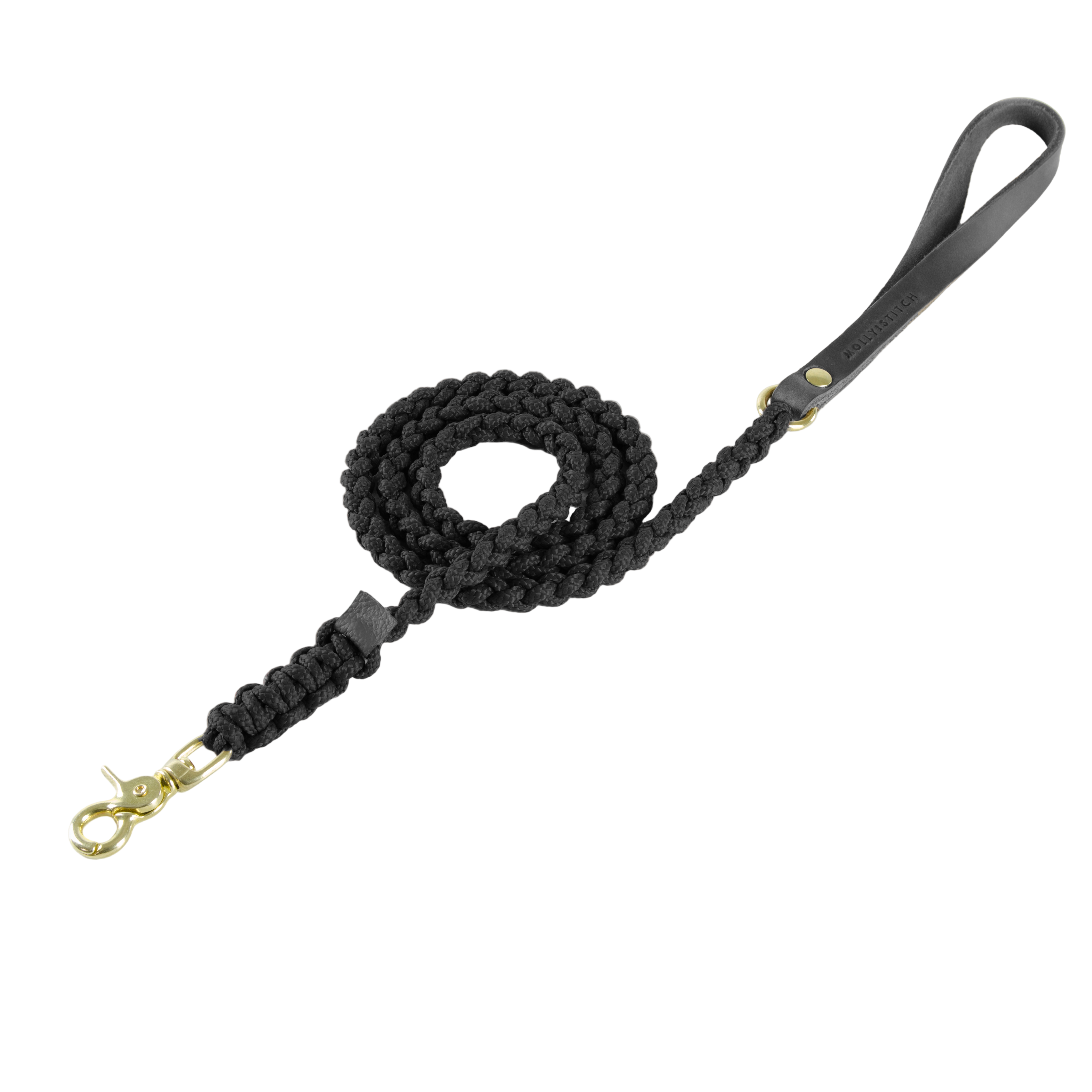 Touch of Leather Dog Leash - Nero