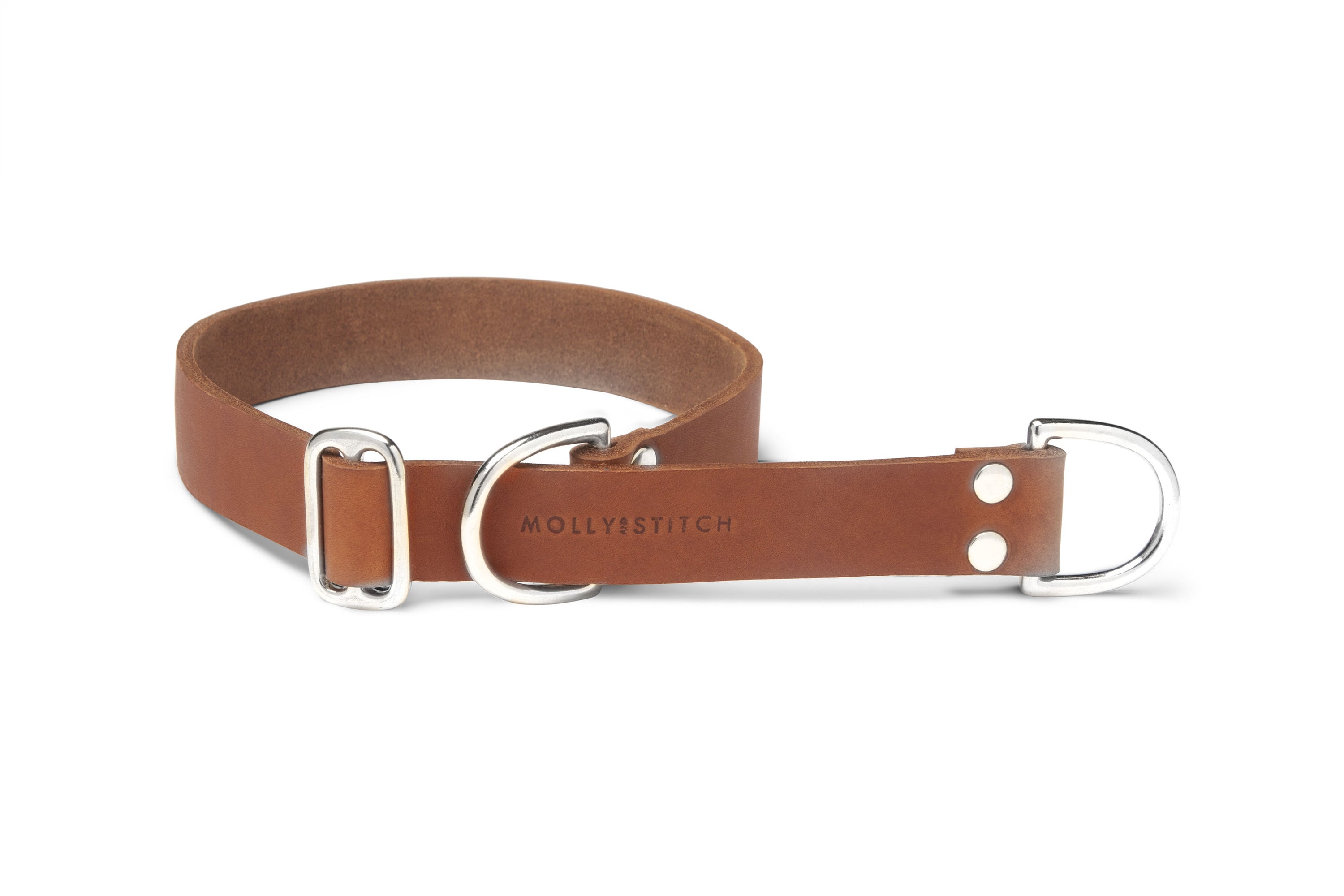 Saddle leather 2024 dog collar