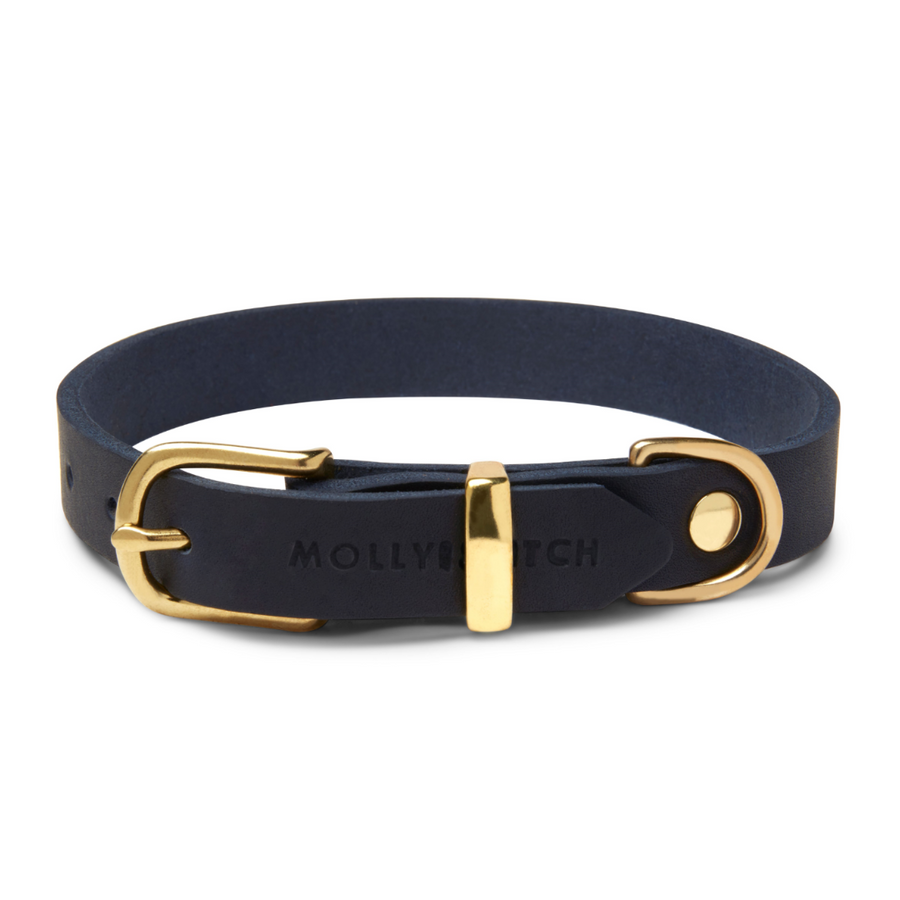 Butter Leather Dog Collar - Navy Blue – Molly And Stitch US