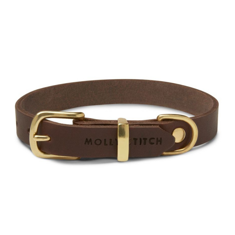 Butter Leather Dog Collar - Classic Brown