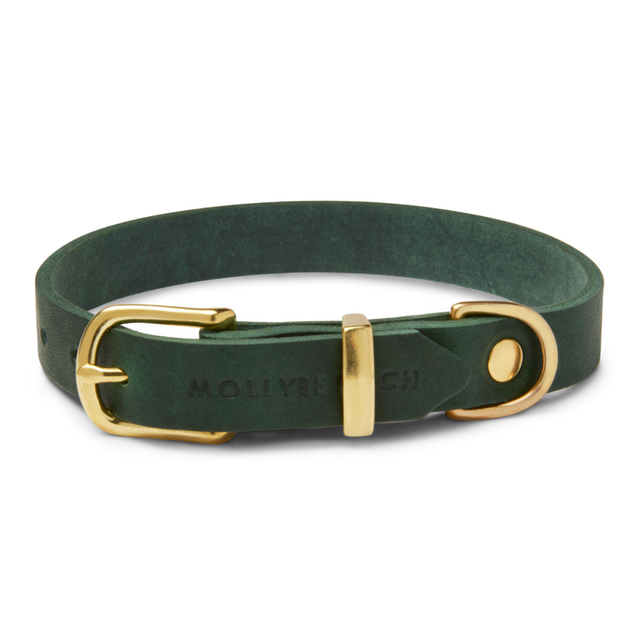 Butter Leather Dog Collar Forest Green Molly And Stitch US
