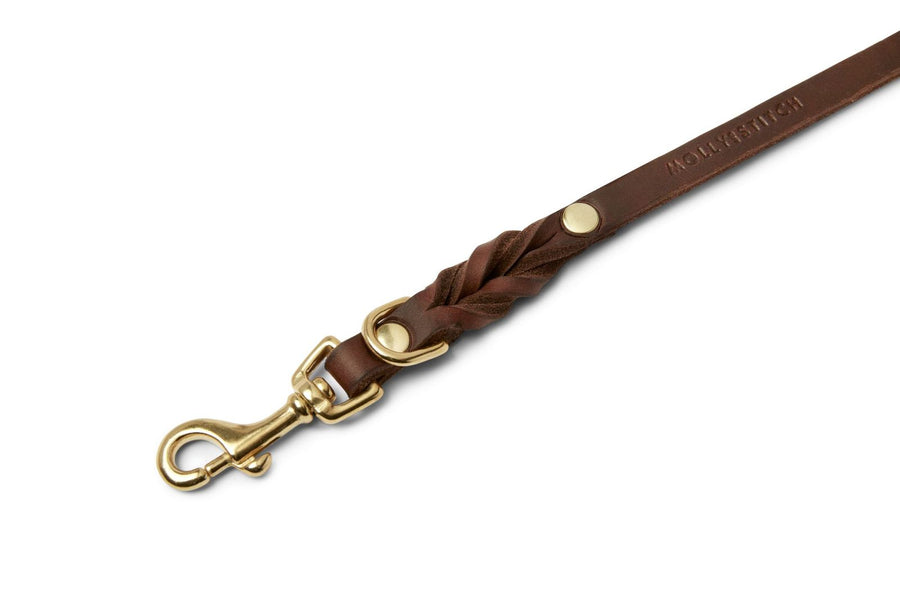 Butter Leather 3x Adjustable Dog Leash - Classic Brown