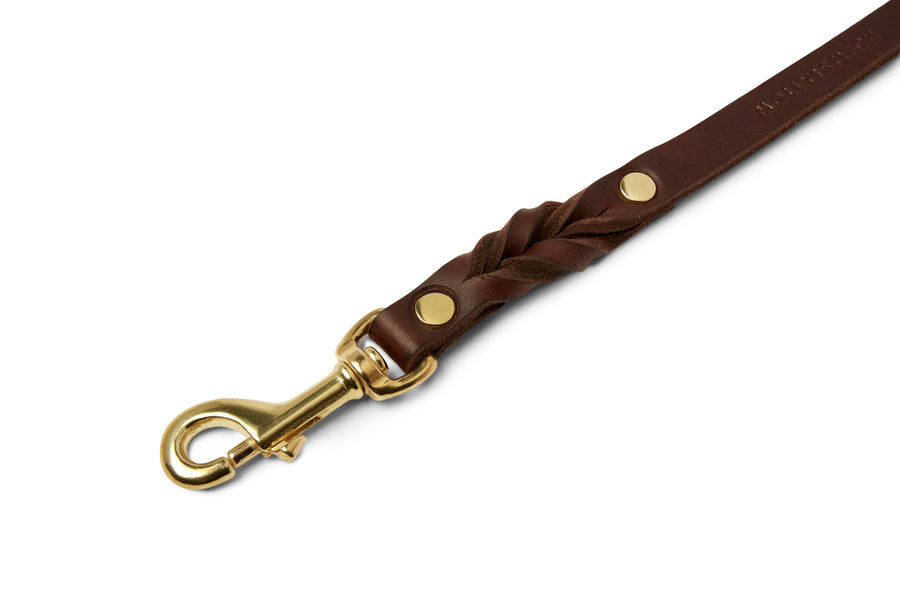 Butter Leather City Dog Leash - Classic Brown