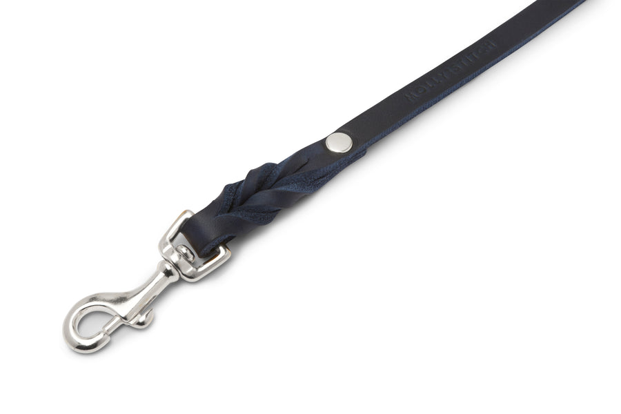 Butter Leather City Dog Leash - Navy Blue